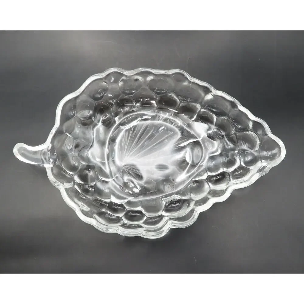 Vintage Federal Glass Grape Cluster Shape Clear Candy Nut Dish Relish Tray